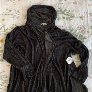 Super soft charcoal grey hooded cardigan
